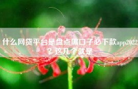 什么网贷平台是盘点黑口子必下款app2022？这几个就是