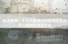 精选整理！千万不能错过的急用钱怎么可以搞到钱网贷平台