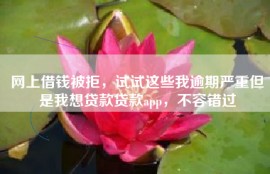 网上借钱被拒，试试这些我逾期严重但是我想贷款贷款app，不容错过