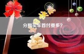 分期买车首付要多？