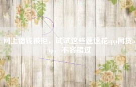 网上借钱被拒，试试这些速速花app网贷app，不容错过