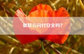 银联云闪付安全吗？