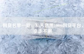 网贷名单一览，私人急用10000网贷平台，拿走不谢