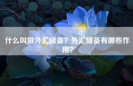 什么叫做外汇储备？外汇储备有哪些作用？