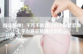 精选整理！千万不能错过的小额贷款哪个平台最容易通过贷款app
