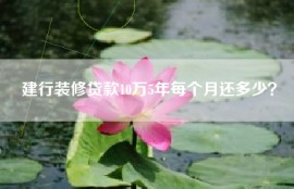 建行装修贷款10万5年每个月还多少？
