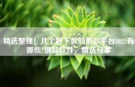 精选整理！几个好下款的借款平台2022有哪些?借款软件，精选分享