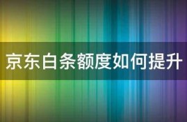 京东白条额度如何提升