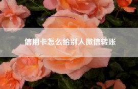 信用卡怎么给别人微信转账