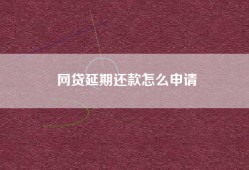 网贷延期还款怎么申请