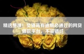 精选整理！负债高有逾期必通过的网贷借款平台，不容错过