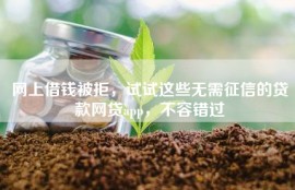 网上借钱被拒，试试这些无需征信的贷款网贷app，不容错过