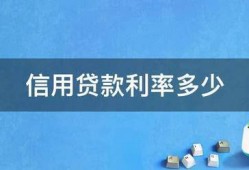 信用贷款利率多少