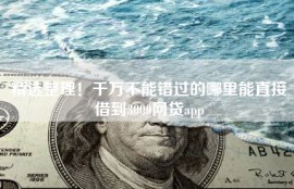 精选整理！千万不能错过的哪里能直接借到3000网贷app