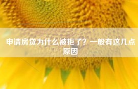 申请房贷为什么被拒了？一般有这几点原因