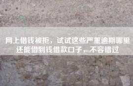 网上借钱被拒，试试这些严重逾期哪里还能借到钱借款口子，不容错过