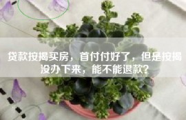 贷款按揭买房，首付付好了，但是按揭没办下来，能不能退款？
