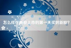 怎么样在新股上市的第一天买到新股？