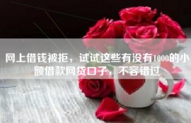 网上借钱被拒，试试这些有没有1000的小额借款网贷口子，不容错过