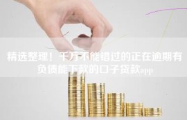 精选整理！千万不能错过的正在逾期有负债能下款的口子贷款app