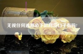 无视任何逾期必下款网贷口子有吗?