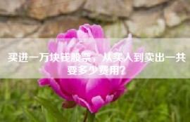 买进一万块钱股票，从买入到卖出一共要多少费用？
