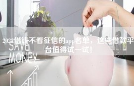 2022借钱不看征信的app名单，这些借款平台值得试一试！