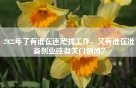 2022年了有谁在迷茫找工作，又有谁在准备创业或者关门倒闭？