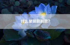 什么是贷款利息？