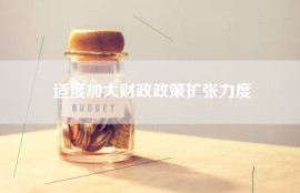 适度加大财政政策扩张力度
