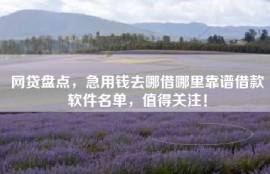 网贷盘点，急用钱去哪借哪里靠谱借款软件名单，值得关注！