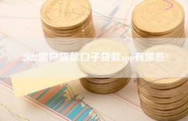 2022黑户贷款口子贷款app有哪些?