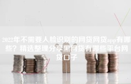 2022年不需要人脸识别的网贷网贷app有哪些？精选整理分享黑网贷有哪些平台网贷口子