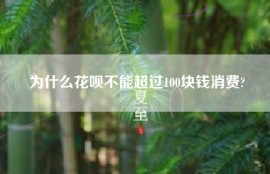 为什么花呗不能超过100块钱消费?