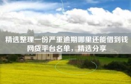 精选整理一份严重逾期哪里还能借到钱网贷平台名单，精选分享