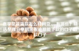惠享花花贷款怎么样网贷app有哪些？精选整理分享网黑有逾期能下款的口子借款口子