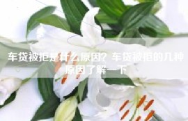 车贷被拒是什么原因？车贷被拒的几种原因了解一下