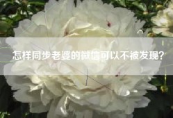 怎样同步老婆的微信可以不被发现？