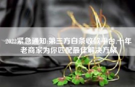 2022紧急通知:第三方白条收款平台,十年老商家为你匹配最佳解决方案