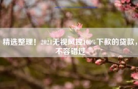 精选整理！2021无视风控100%下款的贷款，不容错过