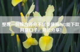 整理一份综合评分不足负债高2022能下款网贷口子，简云分享！