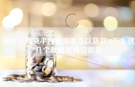 有什么网贷平台是哪里可以贷款10万？这几个就是黑网贷借款