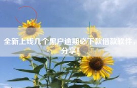 全新上线几个黑户逾期必下款借款软件，分享！