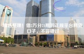 精选整理！借2万分24期的正规平台网贷口子，不容错过