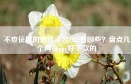 不查征信的借钱平台2022有哪些？盘点几个网贷app好下款的