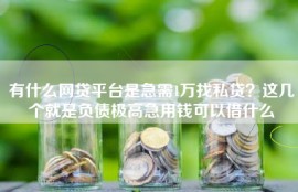 有什么网贷平台是急需1万找私贷？这几个就是负债极高急用钱可以借什么