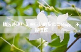 精选整理！无需征信的贷款网贷app，不容错过