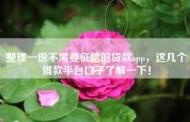 整理一份不需要征信的贷款app，这几个借款平台口子了解一下！