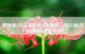我想借5万元贷款能分36期的，可以借5万分36期的正规平台