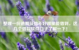 整理一份逾期征信不好哪里能借到，这几个借款软件口子了解一下！